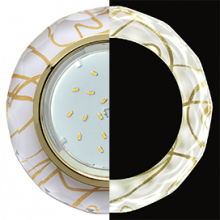 Ecola GX53 H4 LD5313 Glass Стекло Круг с вогнутыми гранями с подсветкой  золото - золото на белом 38x126 (к+)