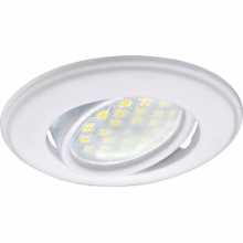 Светильник Ecola MR16 DH03 GU5.3 встр. поворотный выпуклый (скрытый крепеж лампы) Белый 25x88