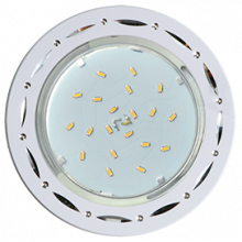 Ecola GX53 H4 DL5385  светильник встраив. без рефл. Точки-полоски по кругу Белый/Алюм 20x110 (к+)