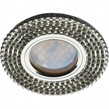 Ecola MR16 DL1662 GU5.3 Glass Стекло Круг с прозр.стразами (оправа хром)/фон зерк./центр.часть хром 25x93