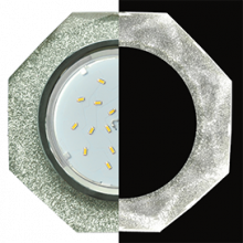 Ecola GX53 H4 LD5312 Glass Стекло 8-угольник с прямыми гранями с подсветкой  хром - серебряный блеск 38x133 (к+)
