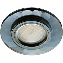 Ecola MR16 DL1654 GU5.3 Glass Стекло Круг граненый Черный / Черный хром 25x90