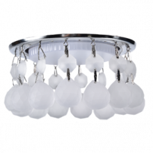 Ecola GX53 H4 5346 Glass Круглый с большими хрусталиками на прямом подвесе  Матовый /Хром 90x110 (к+)