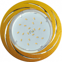 Ecola GX53 H4 DL5386  светильник встраив. без рефл. Вихрь матовое Золото/Алюм 20x110 (к+)