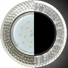Ecola GX53 H4 LD5319 Glass Круг с  прозр.  мозаикой с подсветкой/фон матовый/центр.часть хром 40x123 (к+)