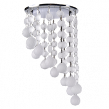 Ecola GX53 H4 5344 Glass Круглый с большими хрусталиками на подвесе "под скос" Матовый /Хром 225x110 (к+)