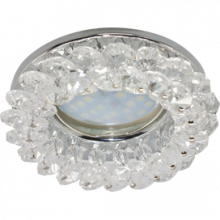 Светильник Ecola MR16 CD4141 GU5.3 встр.круглый с хрусталиками Прозрачный/Хром 50x90