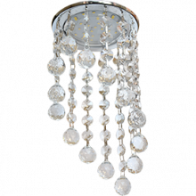 Ecola GX53 H4 Glass Круглый с большими хрусталиками на подвесе "под скос" Прозрачный /Хром 225x110