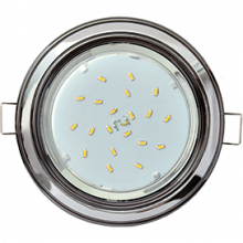 Ecola GX53 H4 светильник встраив. без рефл. 2 цв. черный хром-хром-черный хром 38х106