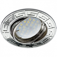 Ecola MR16 DL110 GU5.3 Светильник встр. литой поворотный Антик  Хром 24x86
