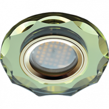 Ecola MR16 DL1653 GU5.3 Glass Стекло Круг с вогнутыми гранями Золото / Золото 25x90