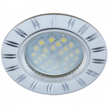 Светильник Ecola MR16 DL3184 GU5.3 встр. литой(скрытый крепеж лампы)мат. Хром/Алюм Дв.Реснички 23x78