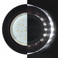 Ecola GX53 H4 LD5310 Glass Стекло Круг с подсветкой  черный хром - черный 38x126 (к+)