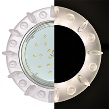 Ecola GX53 H4 LD5361 Glass Круг с квадр. матовыми стразами с подсветкой/фон матовый/центр.часть хром 52x120 (к+)