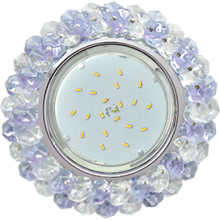 Ecola GX53 H4 Glass Круглый с хрусталиками прозрачный и аметист / Хром 56x120
