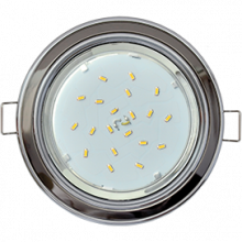 Ecola GX53 H4 светильник встраив. без рефл. 2 цв. хром-черный хром-хром 38х106