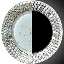 Ecola GX53 H4 LD5319 Glass Круг с  прозр.  мозаикой с подсветкой/фон зерк./центр.часть хром 40x123 (к+)