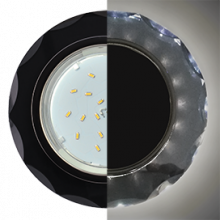 Ecola GX53 H4 LD5313 Glass Стекло Круг с вогнутыми гранями с подсветкой  черный хром - черный 38x126 (к+)