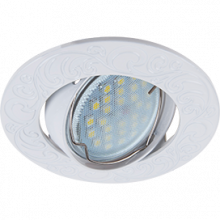 Ecola MR16 DL114 GU5.3 Светильник встр. литой поворотный Лианы Белый 25x90