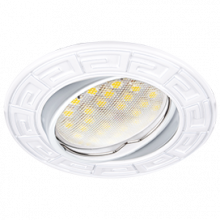 Ecola MR16 DL110 GU5.3 Светильник встр. литой поворотный Антик  Белый 24x86